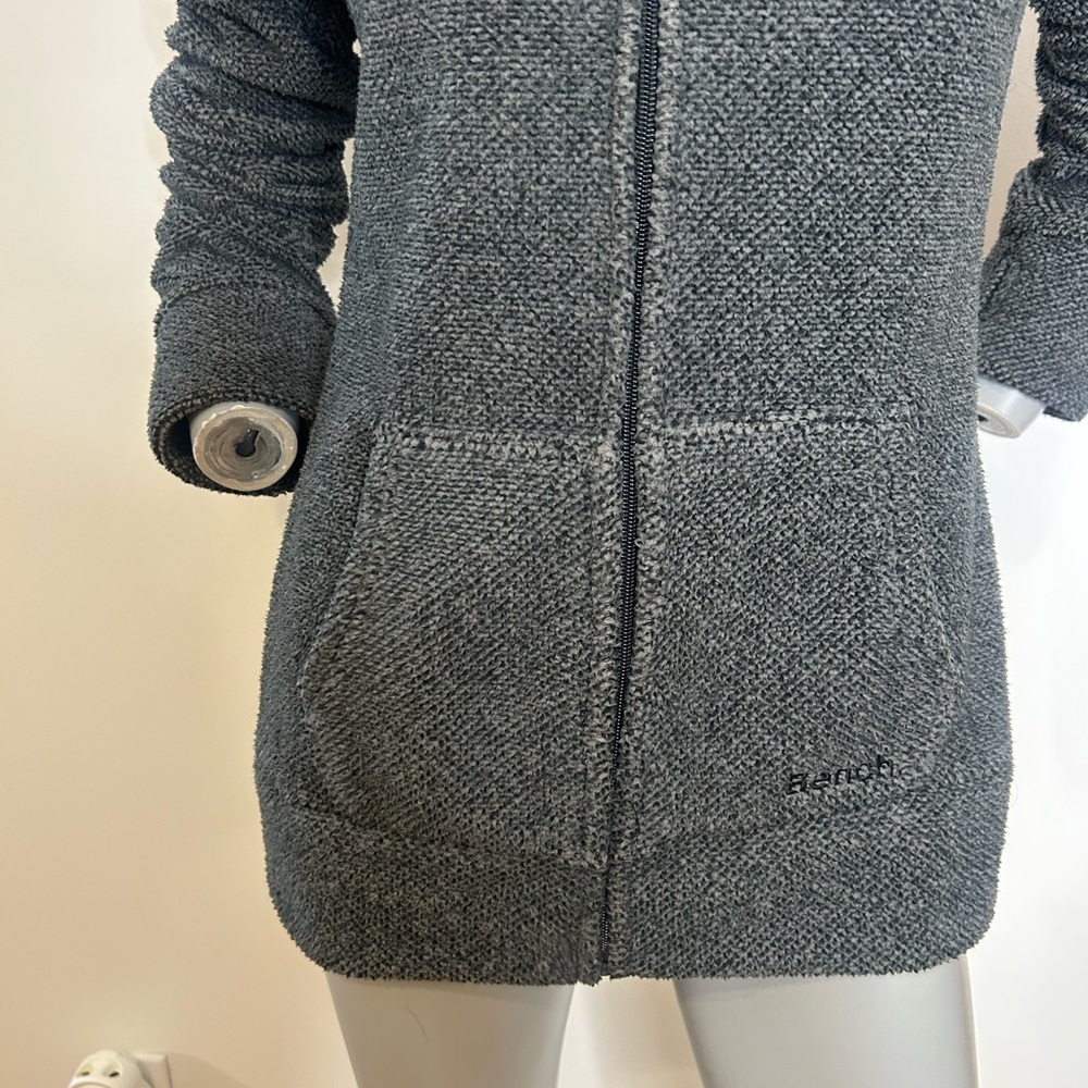 Bench Dark Gray Women's Cozy Sherpa zip up sweater ❤️M - Picture 4 of 10